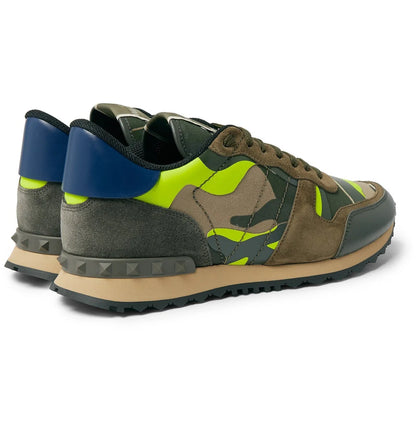 Men's Valentino Camo Rock Runners Green Sneakers