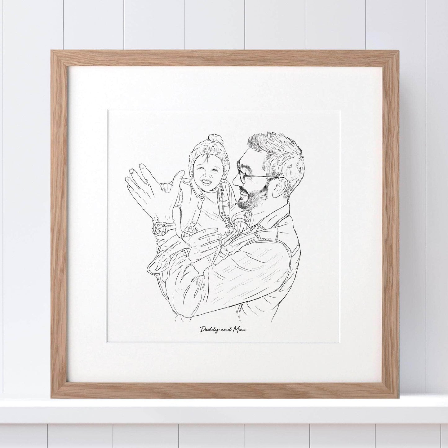 Daddy Line Portrait - Custom Portrait Art
