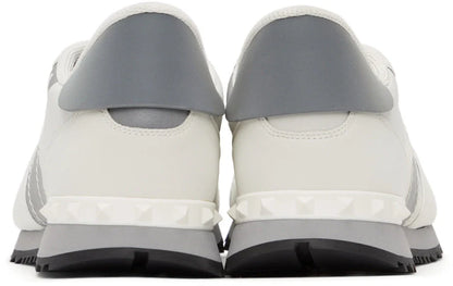 Men's Valentino Camo Rock Runners White & Silver Sneakers