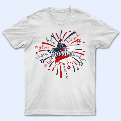 4th of July Firework America Flag - Personalized Custom T Shirt