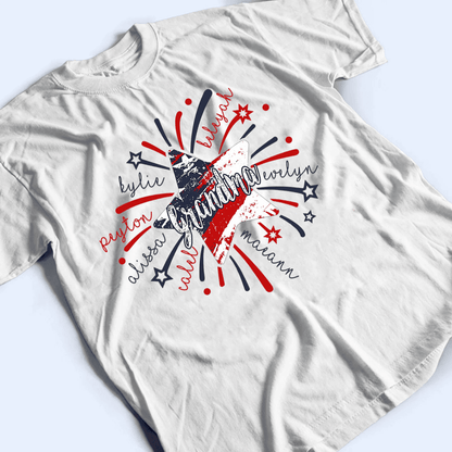 4th of July Firework America Flag - Personalized Custom T Shirt