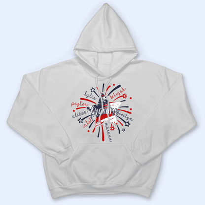 4th of July Firework America Flag - Personalized Custom T Shirt