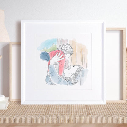 Watercolour Line People Portrait - Custom Portrait Art