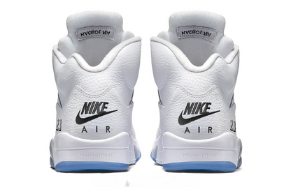 Men's Nike Air Jordan 5 Retro White Metallic Shoes