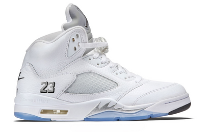 Men's Nike Air Jordan 5 Retro White Metallic Shoes