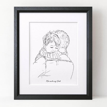 Daddy Line Portrait - Custom Portrait Art