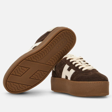 Men's Hogan Cool Suede Platform Brown Sneakers