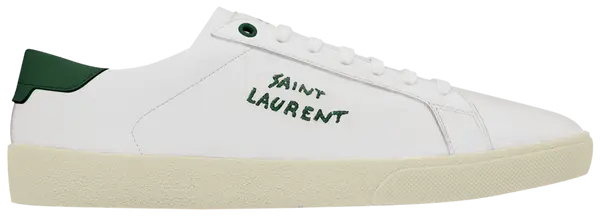 Men's Saint Laurent Court Classic SL06 White Green Sneakers