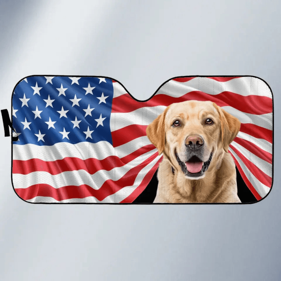 Custom Auto Windshield Sunshade, Car Window Protector - Personalized Photo Gift, Independence Day