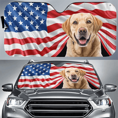 Custom Auto Windshield Sunshade, Car Window Protector - Personalized Photo Gift, Independence Day