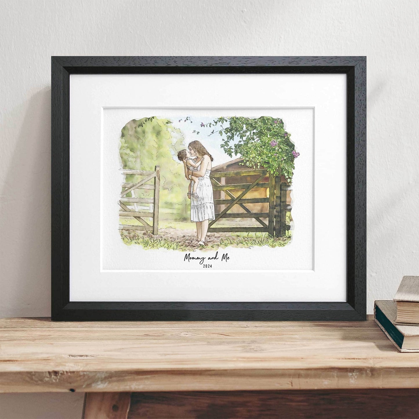 Mummy and Me Illustration - Custom Portrait Art