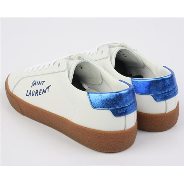 Men's Saint Laurent Court Classic SL06 White Pearl Blue Sneakers