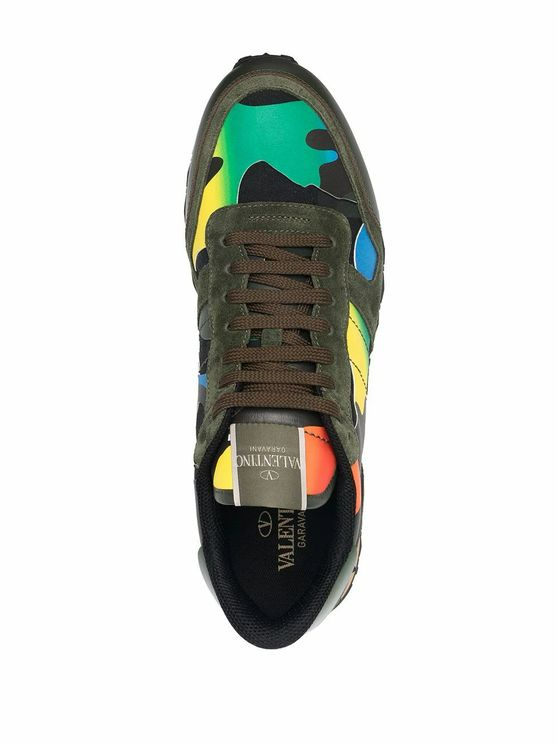 Men's Valentino Camo Rock Runners Multicolor Sneakers