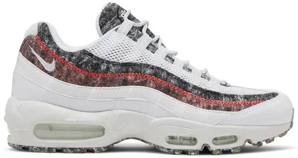 Men's Nike Air Max 95 Recycled Wool Pack - White Bright Crimson Shoes