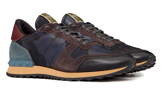 Men's Valentino Camo Rock Runners Camouflage Blue Sneakers