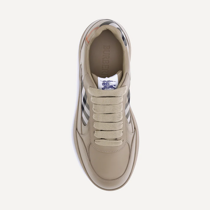 Men’s Burberry Leather Check Terrace Beige Sneakers