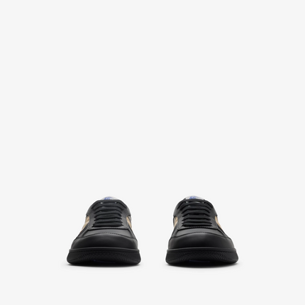 Men’s Burberry Leather Check Terrace Black Sand Sneakers