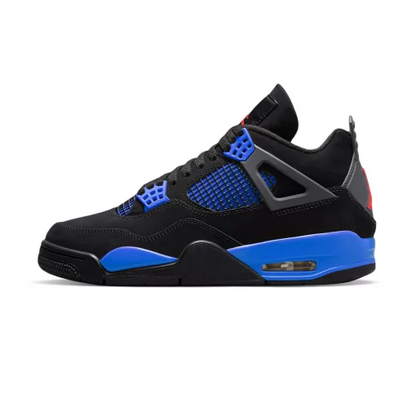 Men's Air Jordan 4 Black Deep Royal Blue Shoes