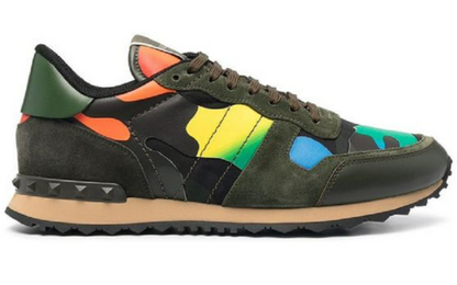 Men's Valentino Camo Rock Runners Multicolor Sneakers