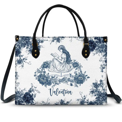 A Chapter Of Chinoiserie Toile - Personalized Leather Bag