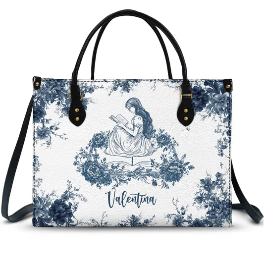 A Chapter Of Chinoiserie Toile - Personalized Leather Bag