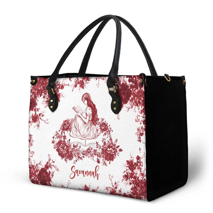 A Chapter Of Chinoiserie Toile - Personalized Leather Bag