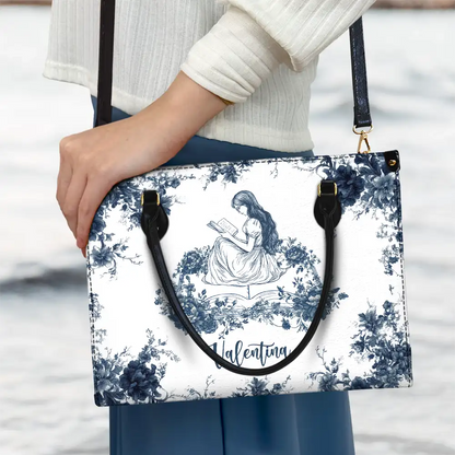 A Chapter Of Chinoiserie Toile - Personalized Leather Bag