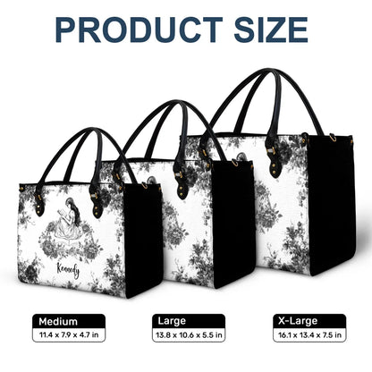 A Chapter Of Chinoiserie Toile - Personalized Leather Bag