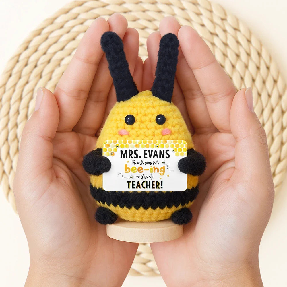Thank You For Bee-ing Such An Amazing Teacher - Personalized Doll Crochet With Custom Card