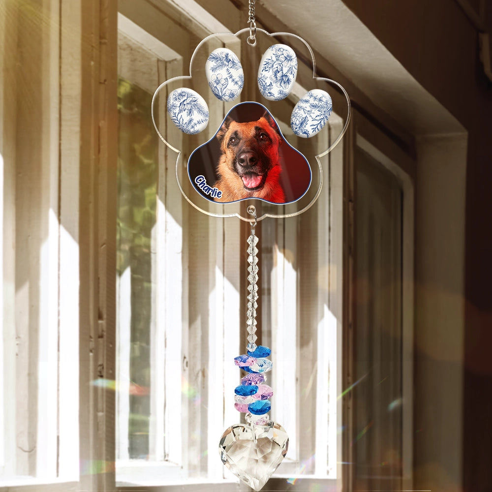 Custom Photo Sympathy Pet Memorial Gift Sorry You Have Lost - Personalized Heart Crystal Suncatcher