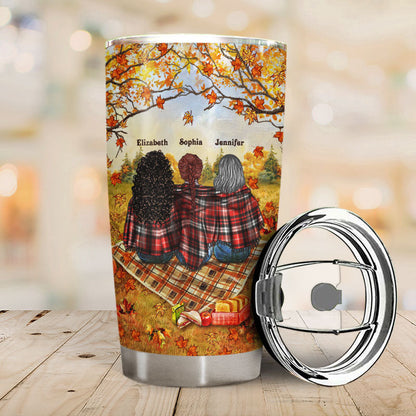 Personalized Autumn Flannel Bestie Choose For Ourselves Custom Tumbler, Gift For BFF