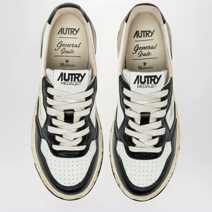 Autry x Maison Mihara Yasuhiro Medalist Low Leather Black White Sneakers