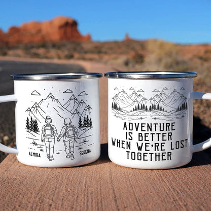 Adventure Partners For Life - Personalized Enamel Mug