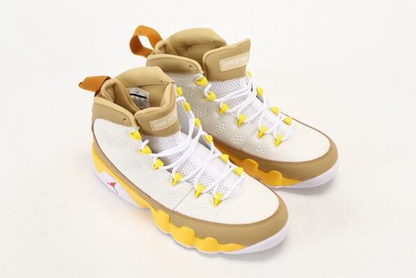 Men's Nike Air Jordan 9 Yellow Brown Shoes