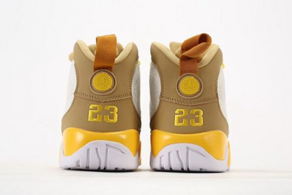 Men's Nike Air Jordan 9 Yellow Brown Shoes
