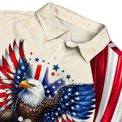 America 250th Anniversary US Pride Patriotic Eagle - Personalized Hawaiian Shirt