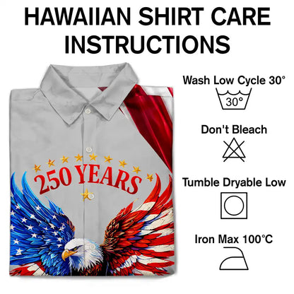 America 250th Anniversary US Pride Patriotic Eagle - Personalized Hawaiian Shirt