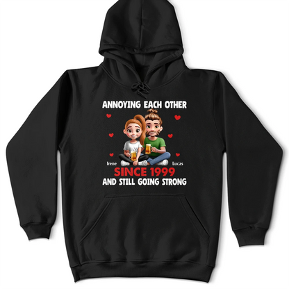 Annoying Each Other 3D Effect Couple - Personalized T Shirt