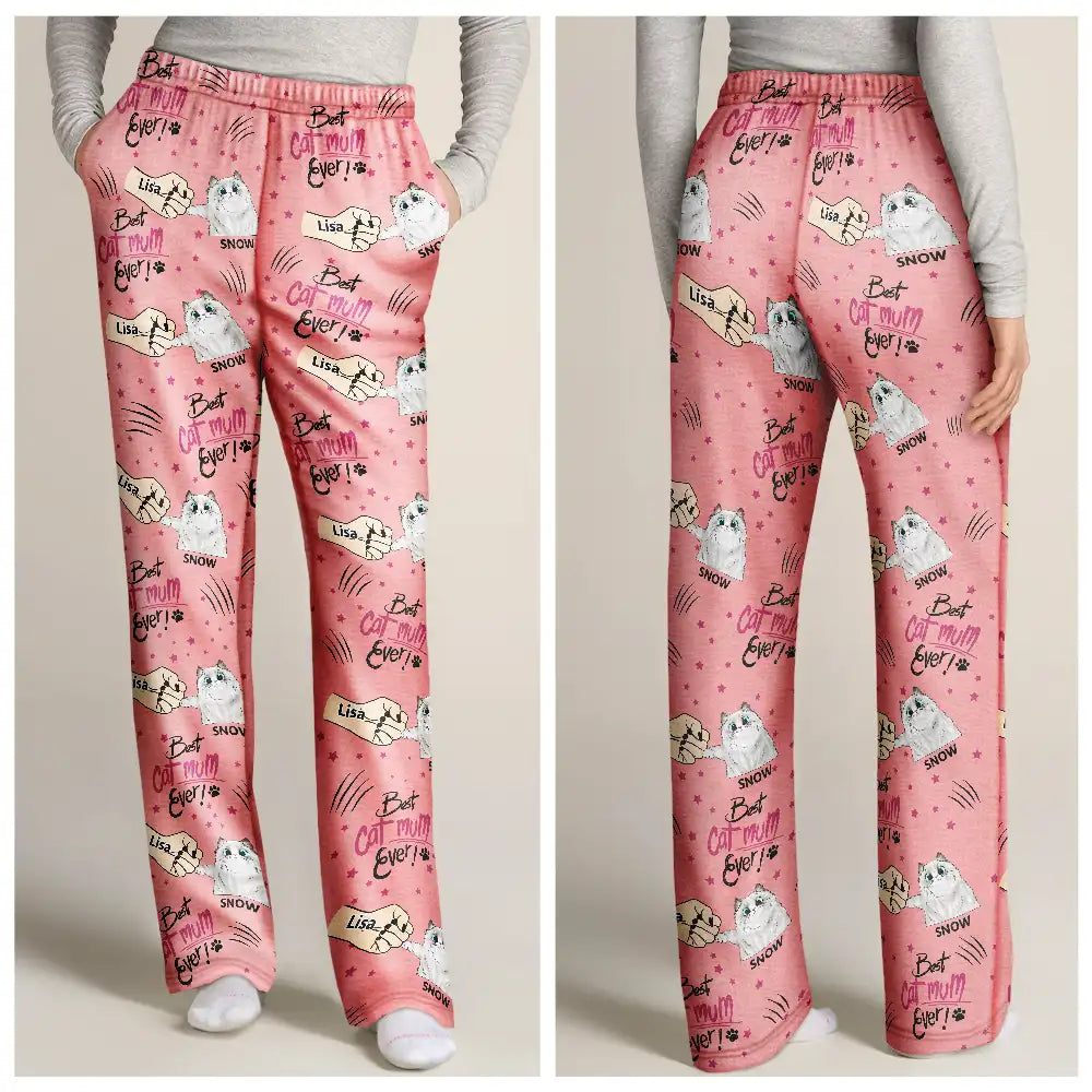 Best Cat Mom Mum Ever - Personalized Pajama Pants
