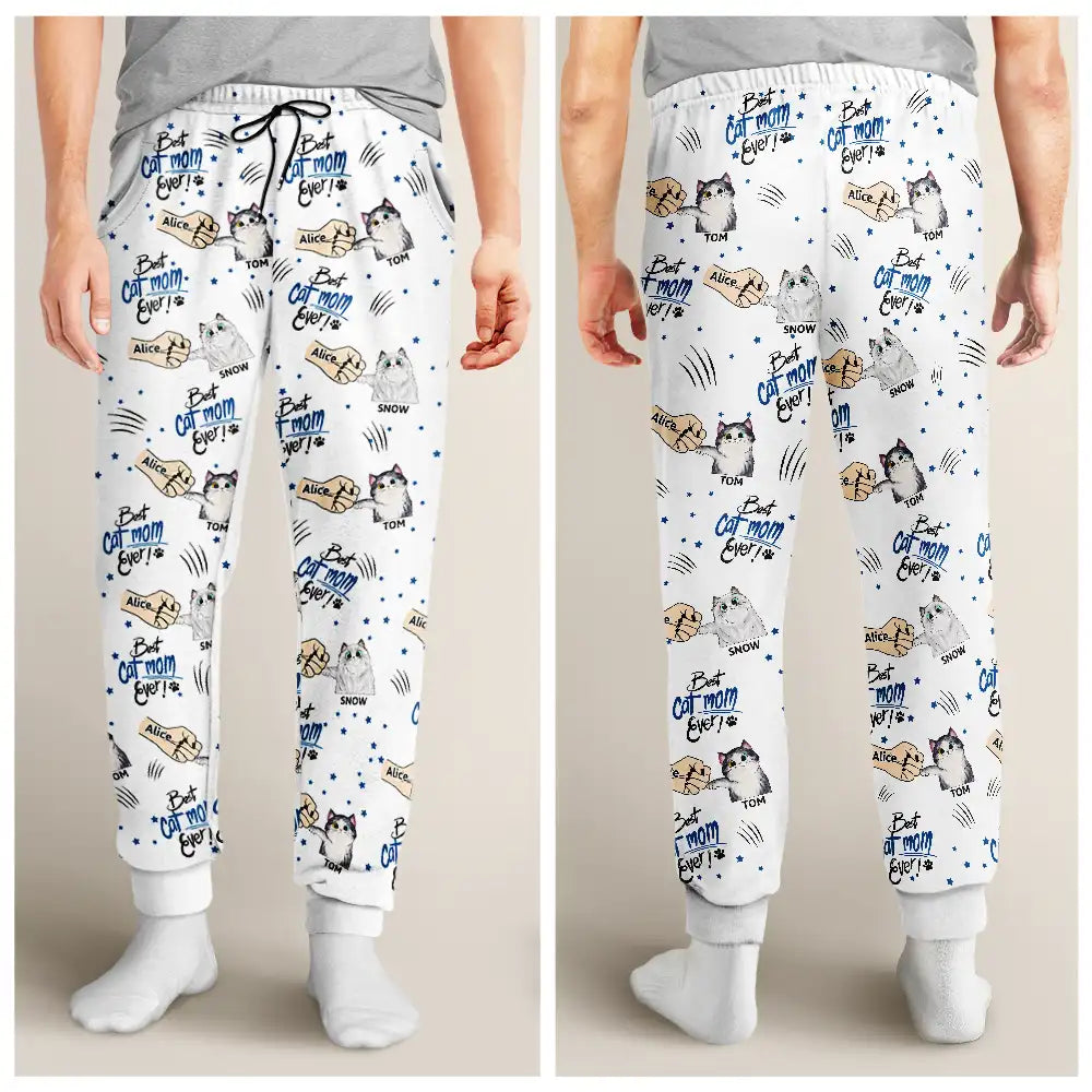 Best Cat Mom Mum Ever - Personalized Pajama Pants