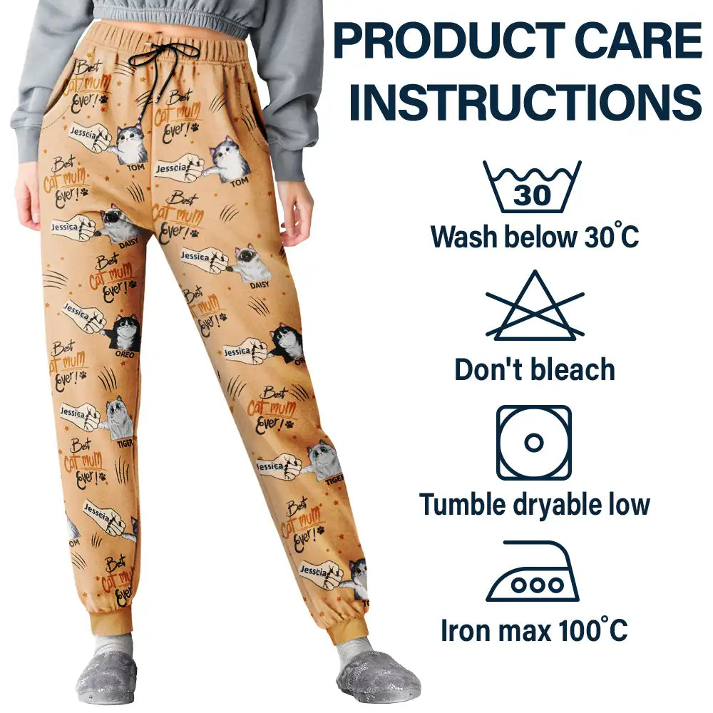 Best Cat Mom Mum Ever - Personalized Pajama Pants