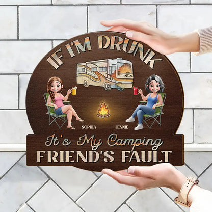 Camping We're Drunks - Personalized Custom Shaped Wood Sign