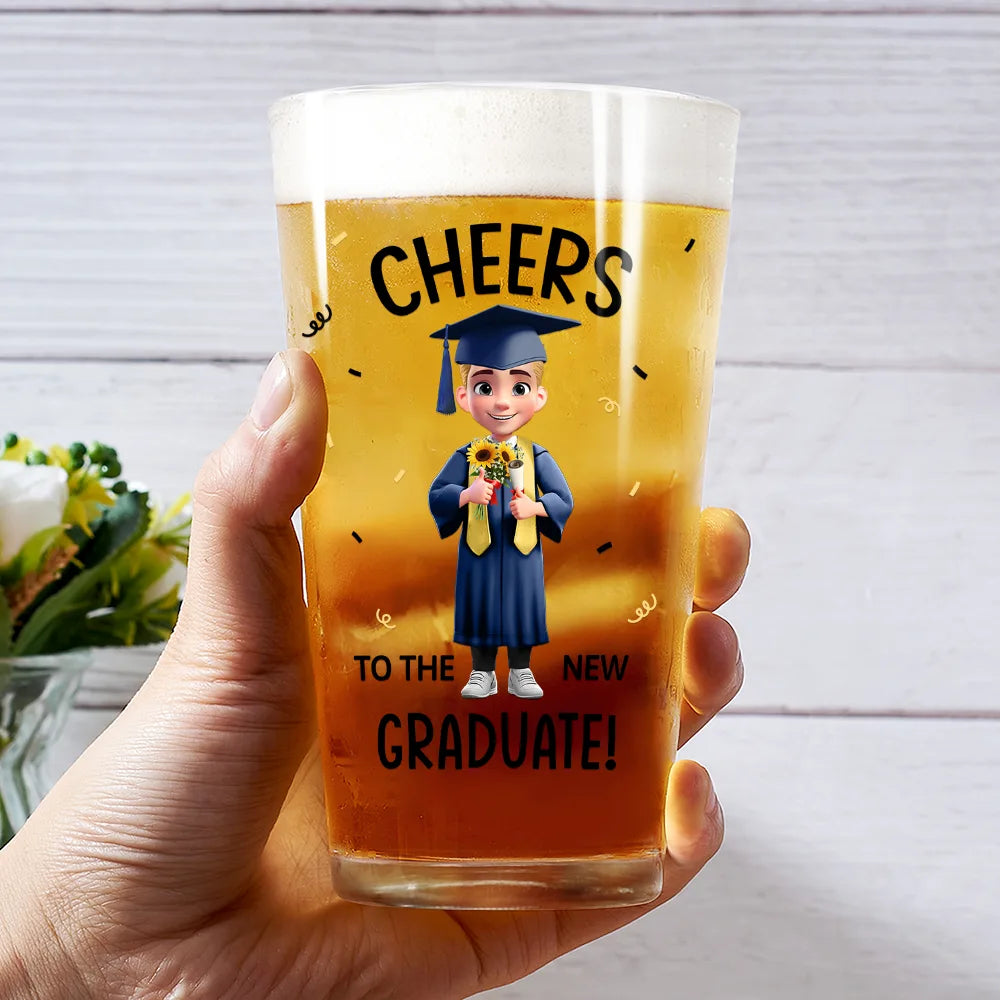 Cheers To The New Graduate - Personalized Beer Glass