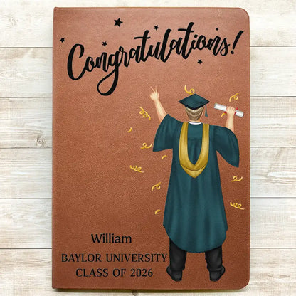 Congrats Grad You Did It - Personalized Leather Journal