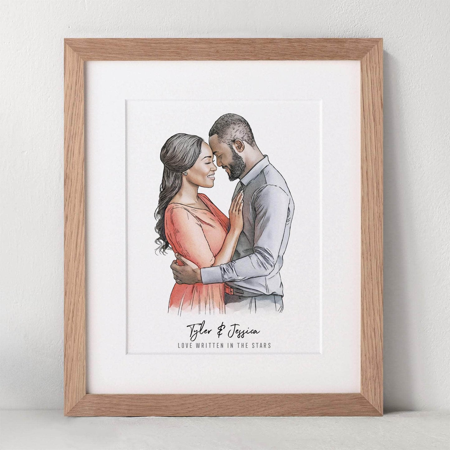 Watercolour Couple Portrait - Custom Portrait Art