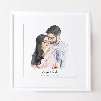 Watercolour Couple Portrait - Custom Portrait Art