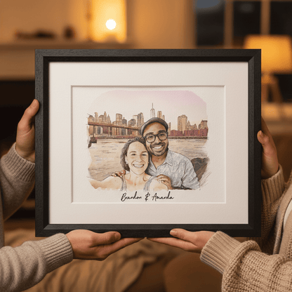 Watercolour Couple Portrait - Custom Portrait Art