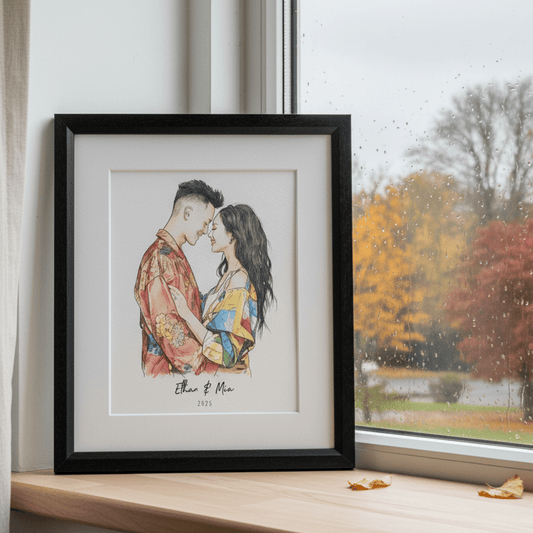 Watercolour Couple Portrait - Custom Portrait Art