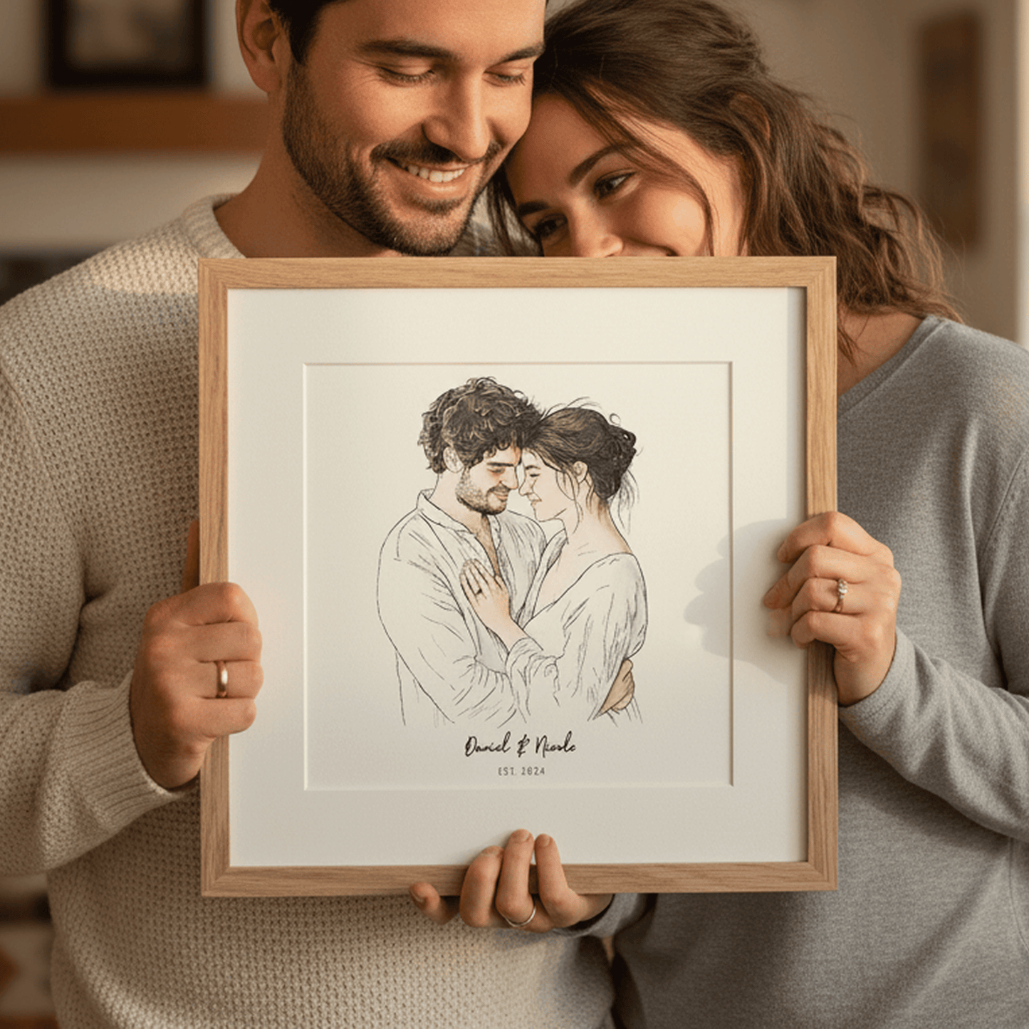 Watercolour Couple Portrait - Custom Portrait Art