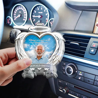 Custom Photo Memorial Your Light Will Always Shine In My Heart - Personalized Custom Shaped Acrylic Car Visor Clip